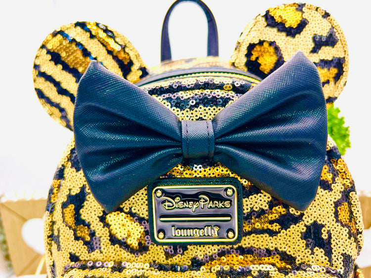 Loungefly Disney Parks Leopard Sequin Mini Backpack