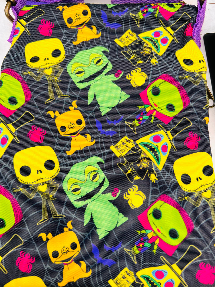 Nightmare Before Christmas Black Light Passport Bag