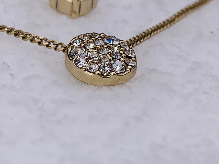 Scatter Crystal Adjustable Two-row Pendant Necklace