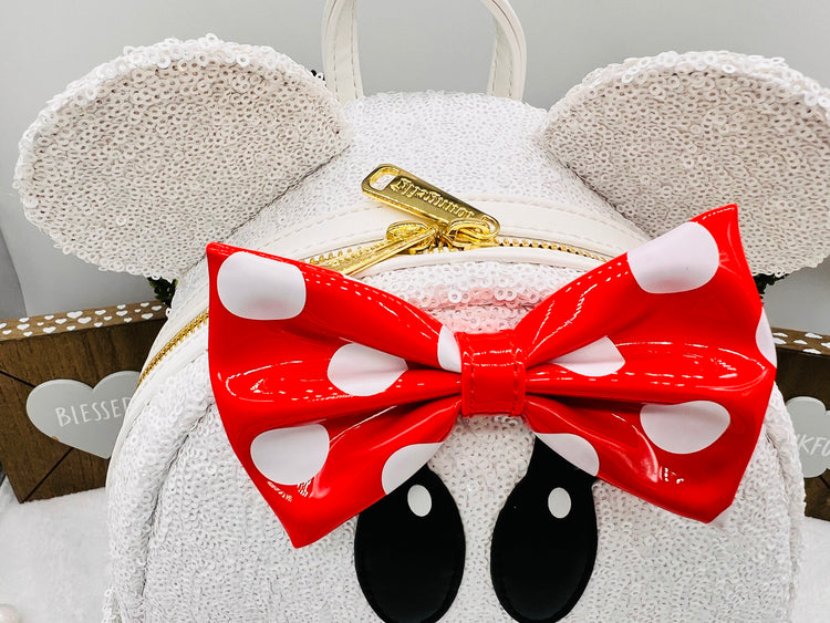 Loungefly Disney Snowman Minnie Mouse Sequin Cosplay Mini Backpack