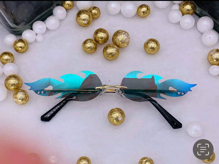 Gafas de sol holográficas sin montura: Llamas de fuego