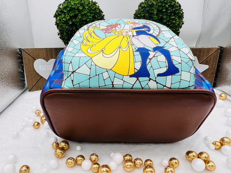 Loungefly Beauty and by the Beast Stained-Glass Window Mini-Backpack