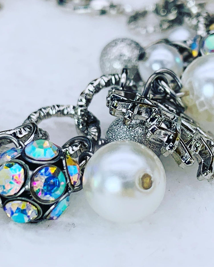 Snowflake Silver-Tone Charm Bracelet Watch