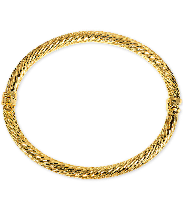 Giani Bernini: Texture Bangle Bracelet In 18k Gold Plated Startling Silver
