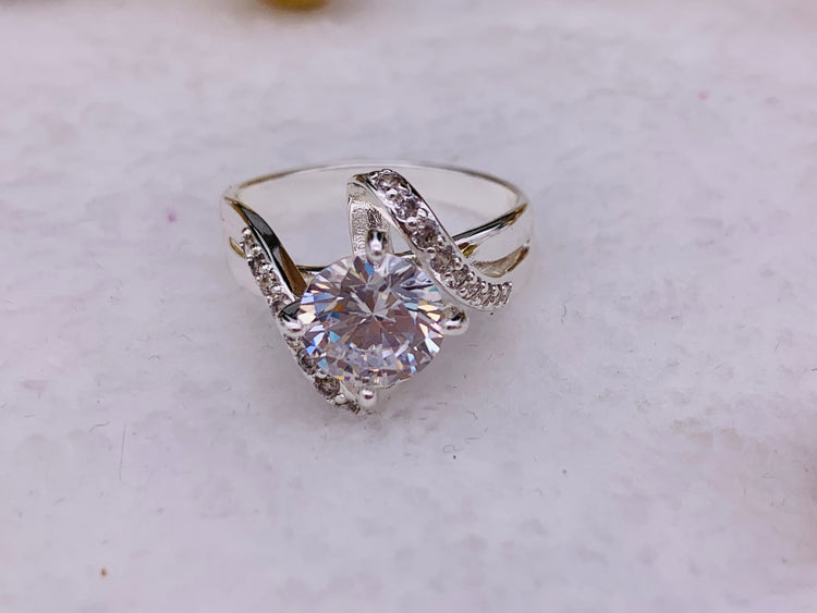 Cubic Zirconia Bypass Ring