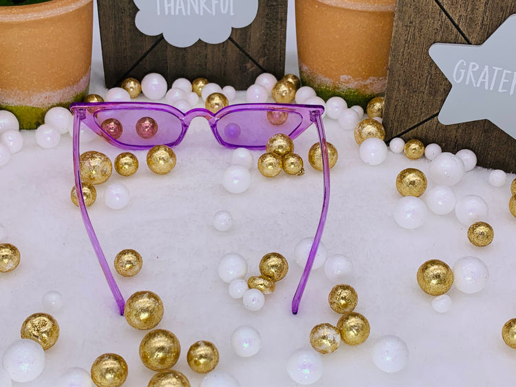 Gafas de sol con marco transparente de ojo de gato de moda: Púrpura