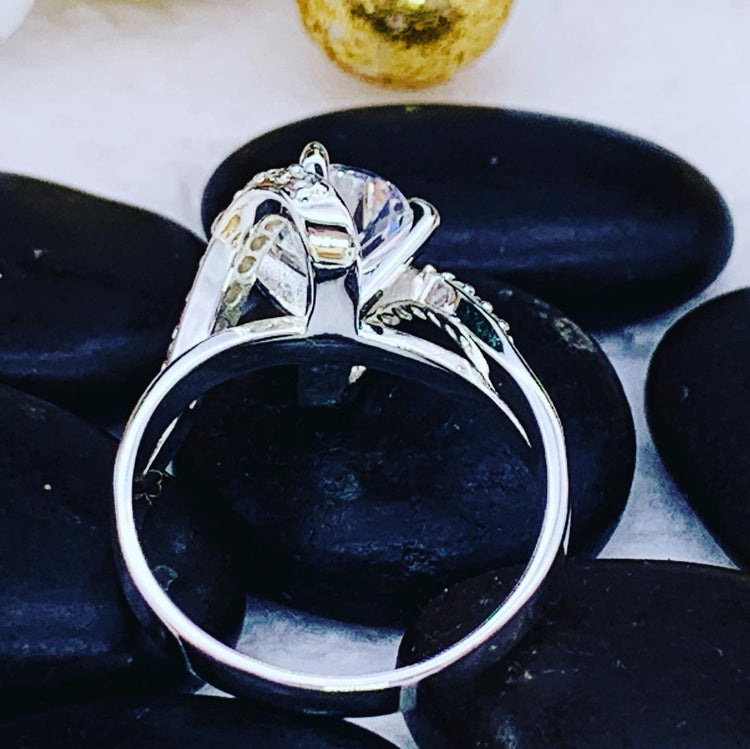 Cubic Zirconia Bypass Ring