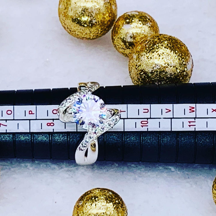 Cubic Zirconia Bypass Ring