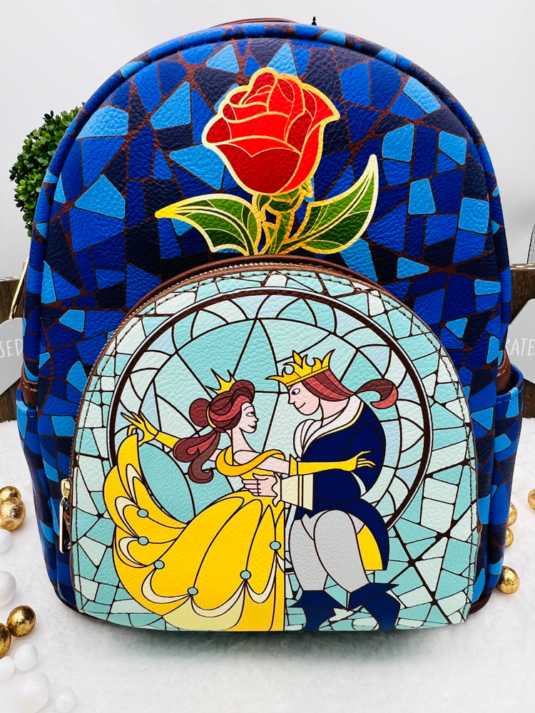 Loungefly Beauty and by the Beast Stained-Glass Window Mini-Backpack