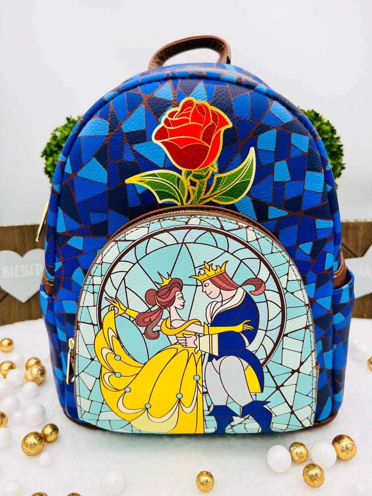 Loungefly Beauty and by the Beast Stained-Glass Window Mini-Backpack