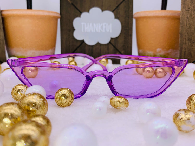 Gafas de sol con marco transparente de ojo de gato de moda: Púrpura