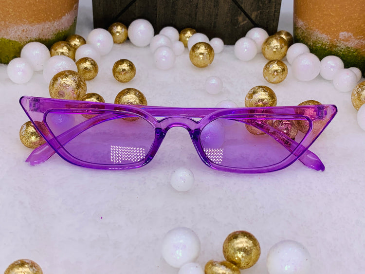 Gafas de sol con marco transparente de ojo de gato de moda: Púrpura