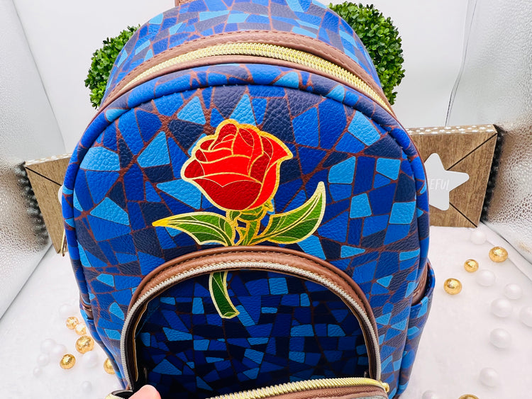 Loungefly Beauty and by the Beast Stained-Glass Window Mini-Backpack