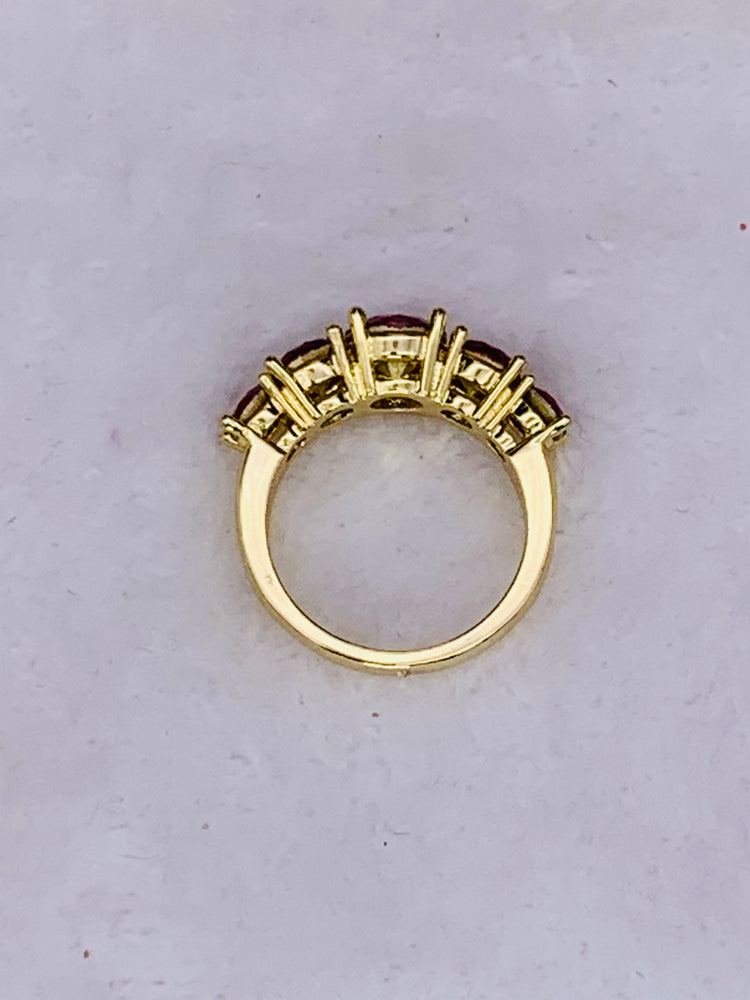 Five Ruby Stone Statement Ring