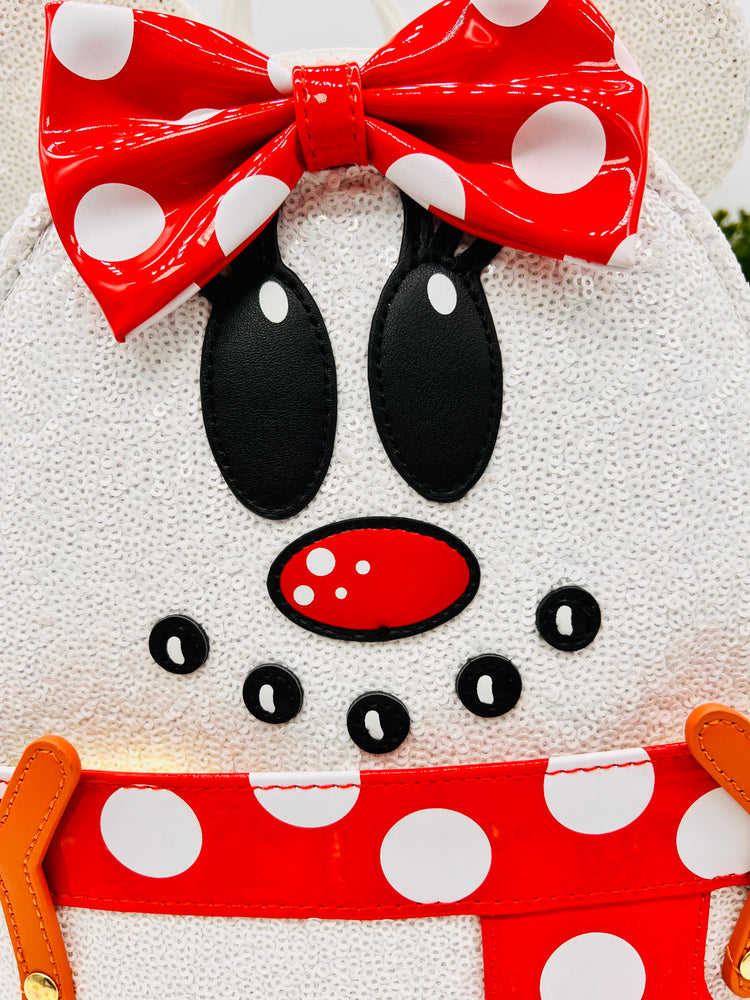 Loungefly Disney Snowman Minnie Mouse Sequin Cosplay Mini Backpack