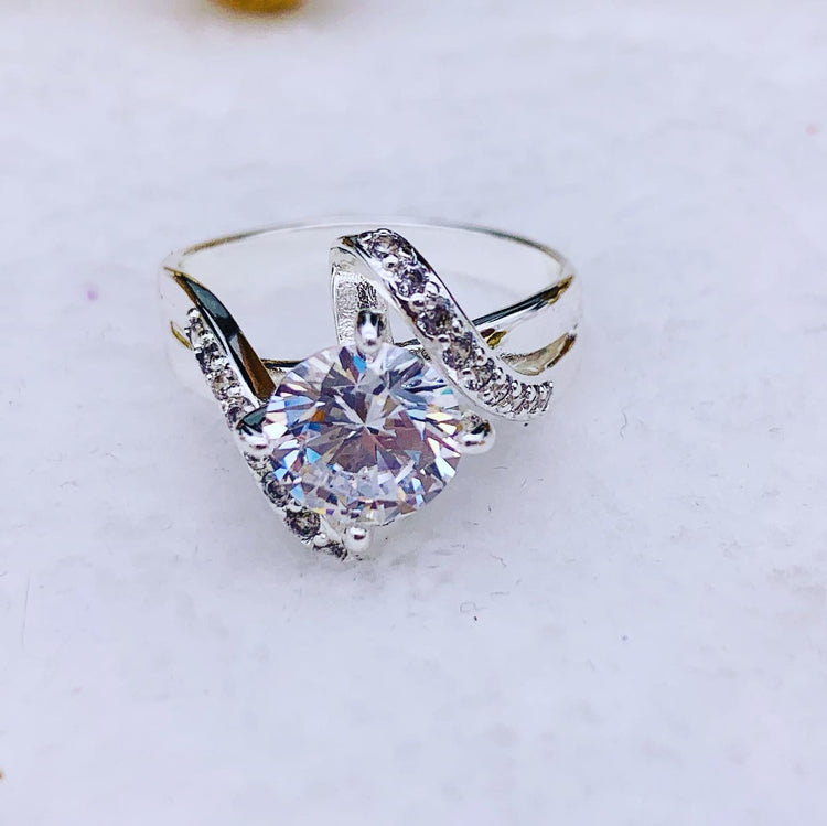 Cubic Zirconia Bypass Ring