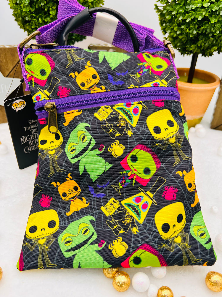 Nightmare Before Christmas Black Light Passport Bag