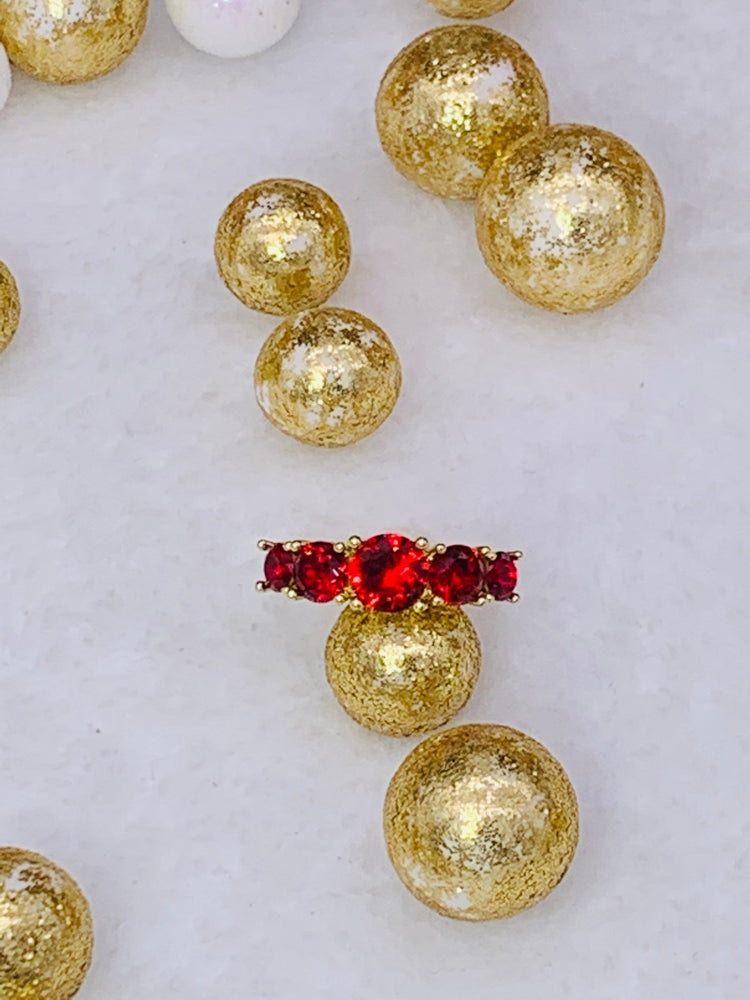 Five Ruby Stone Statement Ring