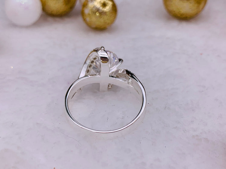 Cubic Zirconia Bypass Ring