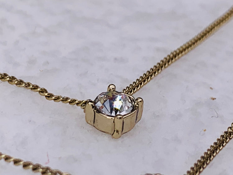 Scatter Crystal Adjustable Two-row Pendant Necklace