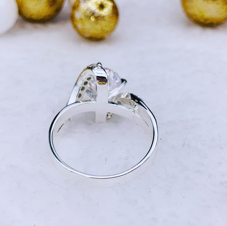 Cubic Zirconia Bypass Ring