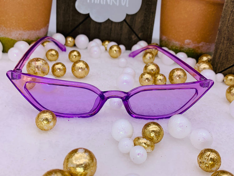 Gafas de sol con marco transparente de ojo de gato de moda: Púrpura