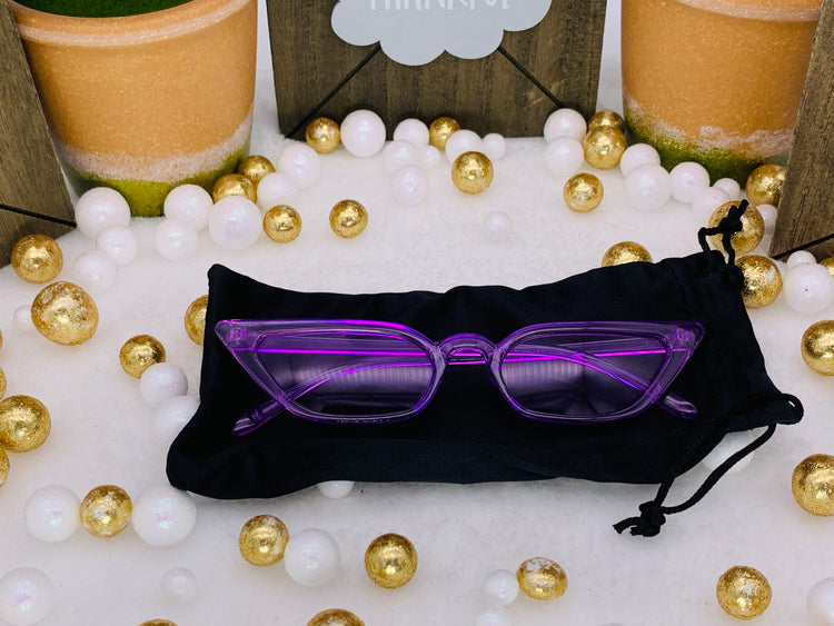 Gafas de sol con marco transparente de ojo de gato de moda: Púrpura