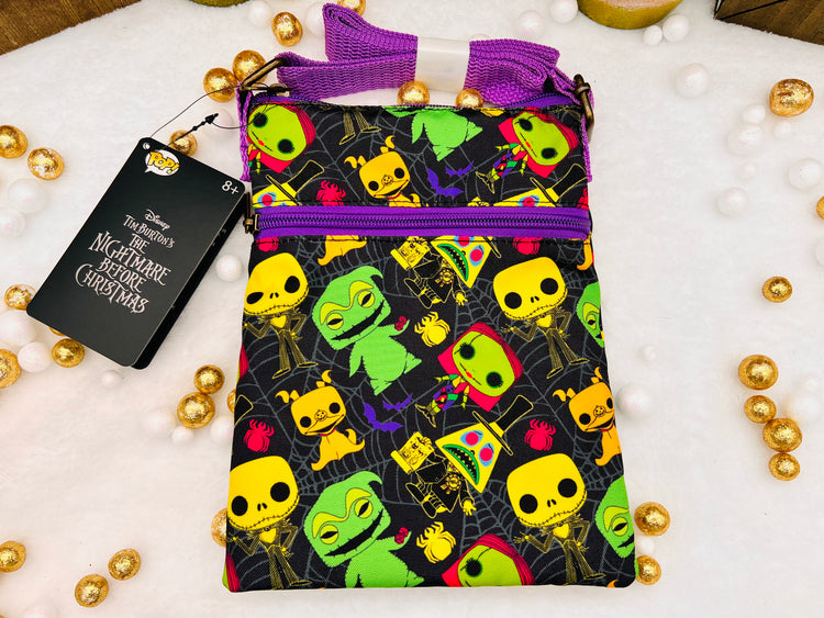 Nightmare Before Christmas Black Light Passport Bag