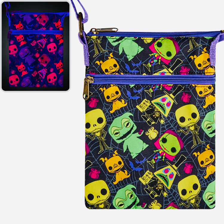 Nightmare Before Christmas Black Light Passport Bag