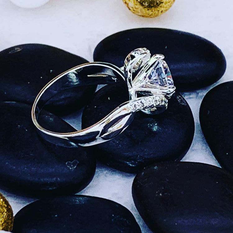 Cubic Zirconia Bypass Ring