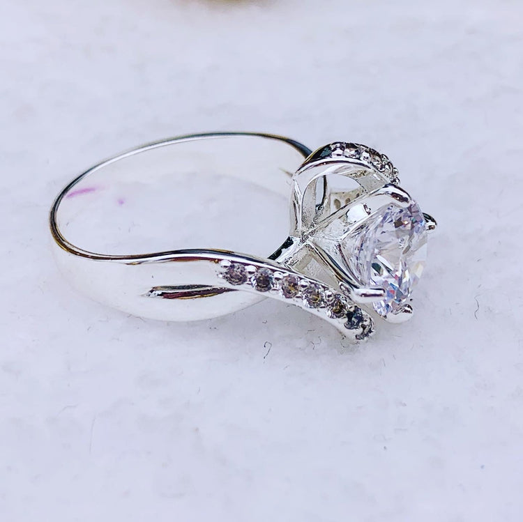 Cubic Zirconia Bypass Ring