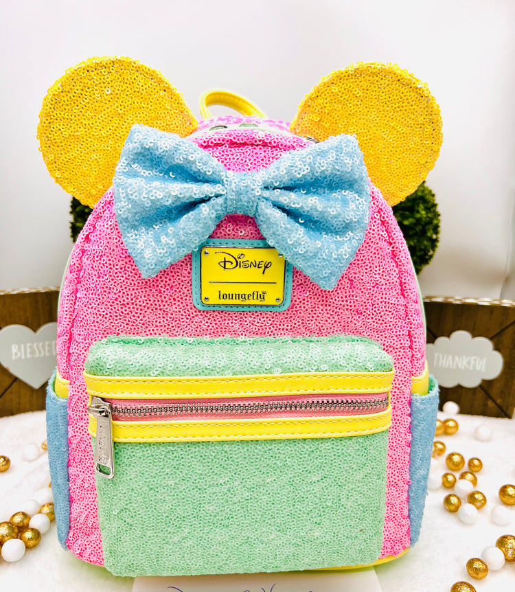 Limited Edition Exclusive - Minnie Mouse Pastel Sequin Mini Backpack