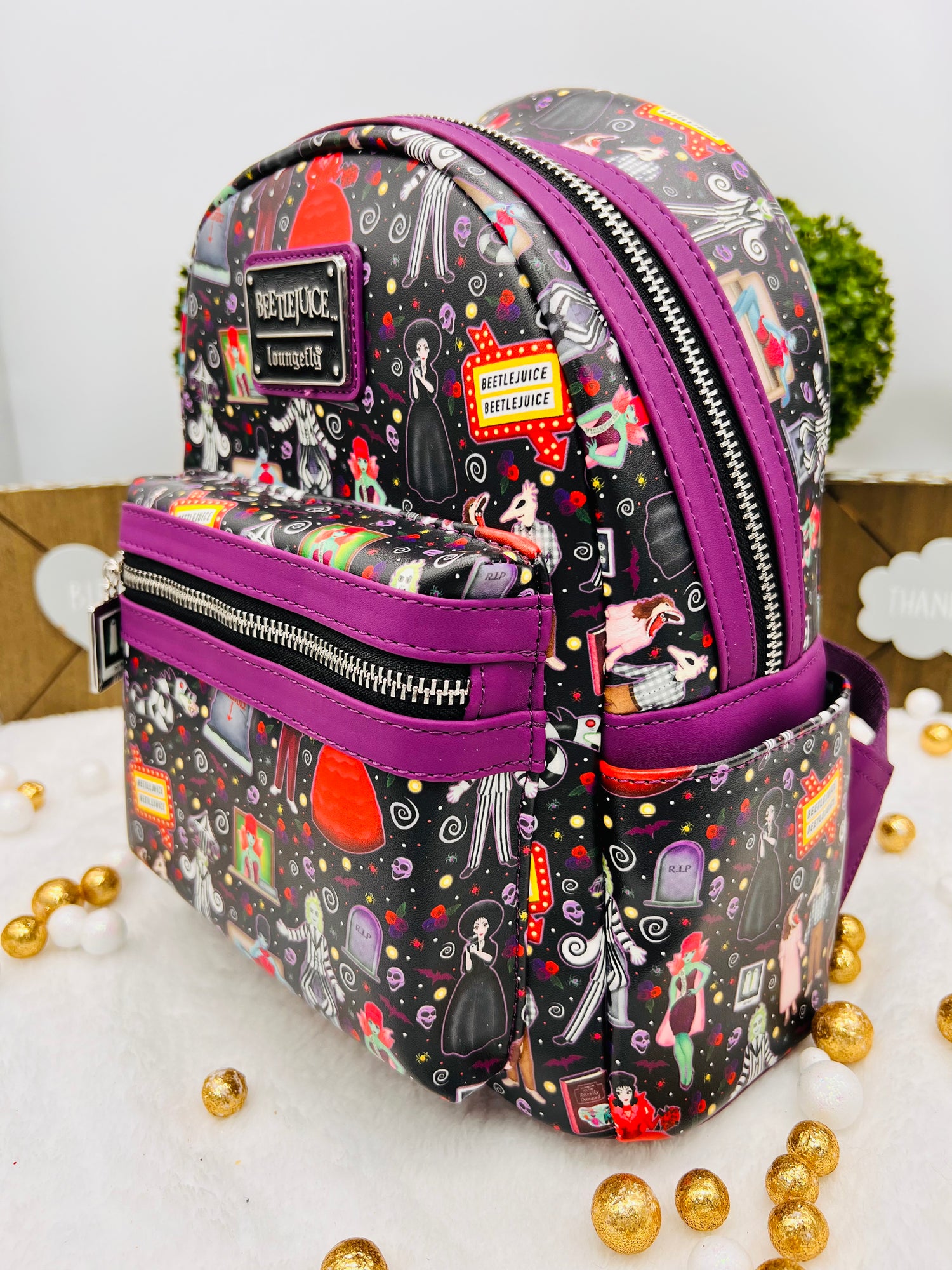 beeteljuice icons mini backpack Loungefly Beetlejuice Icons All Over Print Mini Backpack