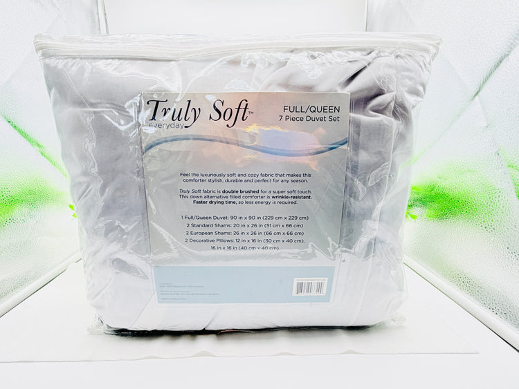 Truly Soft Everyday Hotel Border 7-Pc. Duvet Cover Set, Full/Queen