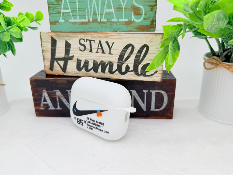 Nike OFF WHITE design Protective case for AirPods Pro 3 (2025) Matte White