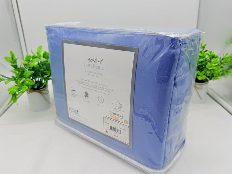 Macy’s Ashford Solid 1500 Thread Count 4 Pc. Sheet Set, King