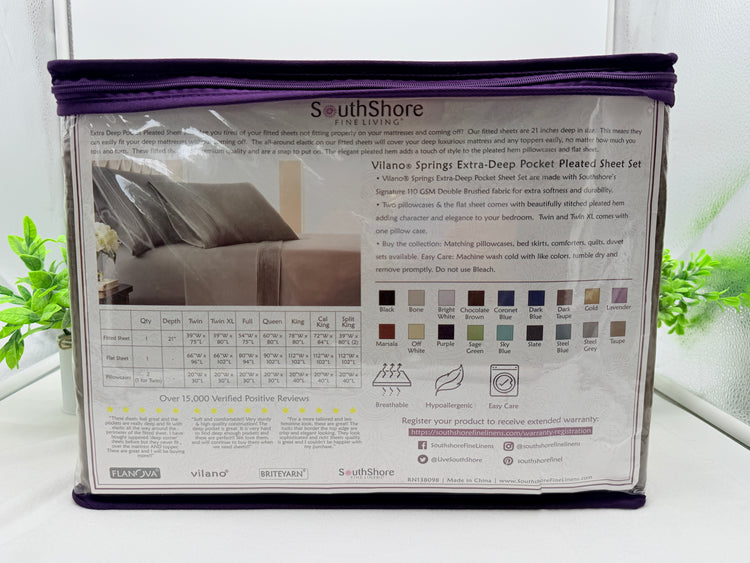 SouthShore Fine Linens PREMIUM COLLECTION Vilano Spring King Sheet Set -Brown
