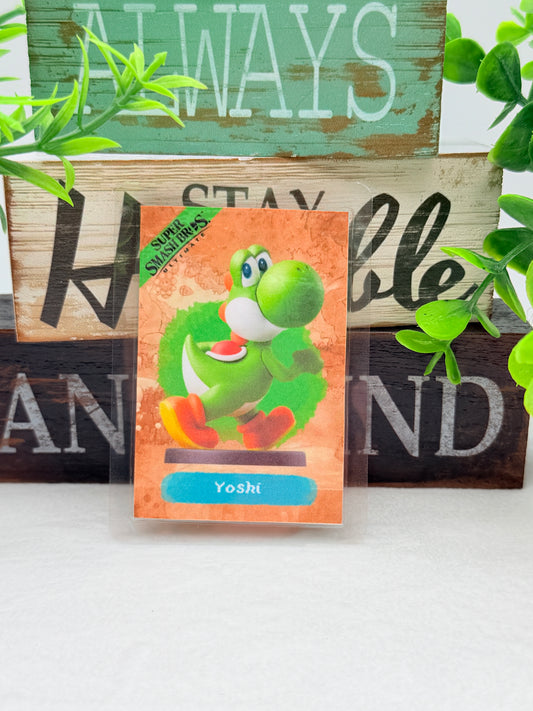 Yoshi and the Mysterious Book laminated amiibo cards