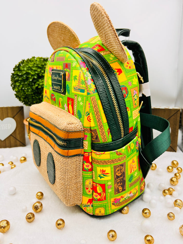 Loungefly Disney The Main Attraction Enchanted Tiki Room Mini Backpack + Ears