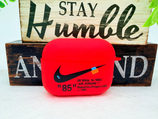 Nike OFF WHITE design Protective case for AirPods Pro 3 (2025) Matte Red