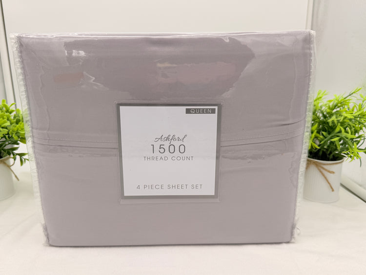 Macy’s Ashford Solid 1500 Thread Count 4 Pc. Sheet Set, Queen
