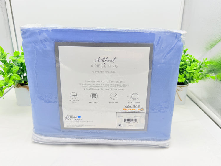 Macy’s Ashford Solid 1500 Thread Count 4 Pc. Sheet Set, King