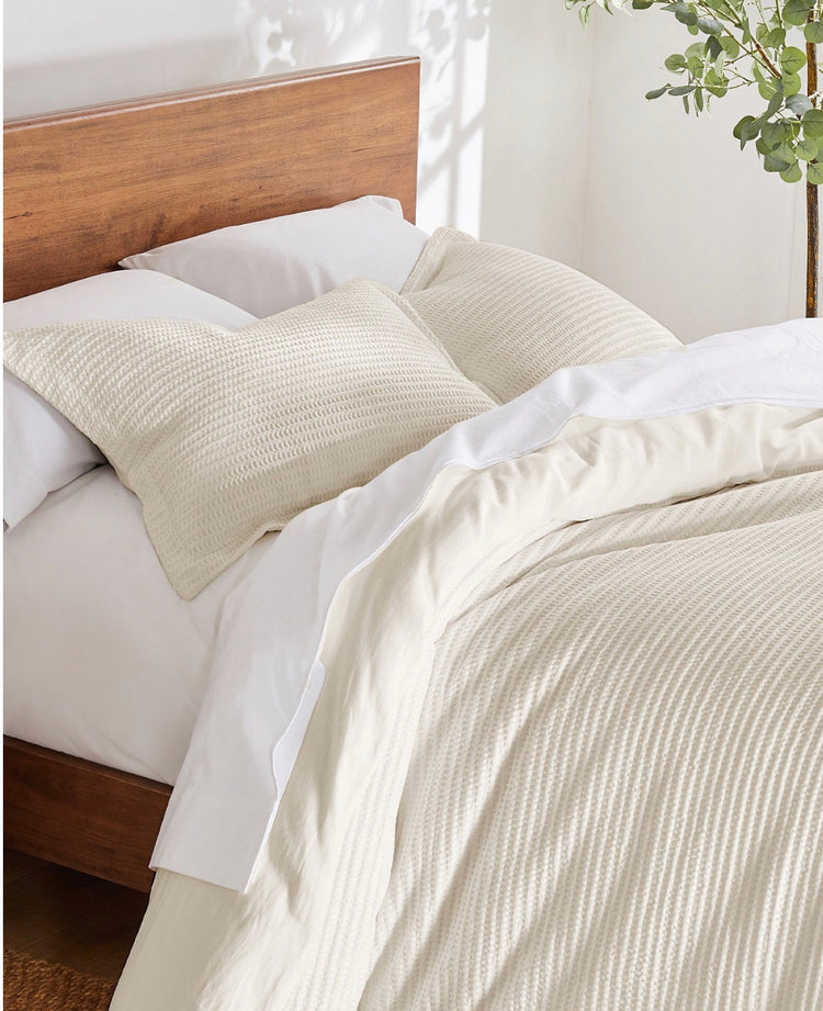 Levtex Home Cloud Waffle Undyed Duvet Cover Set - king - Cream