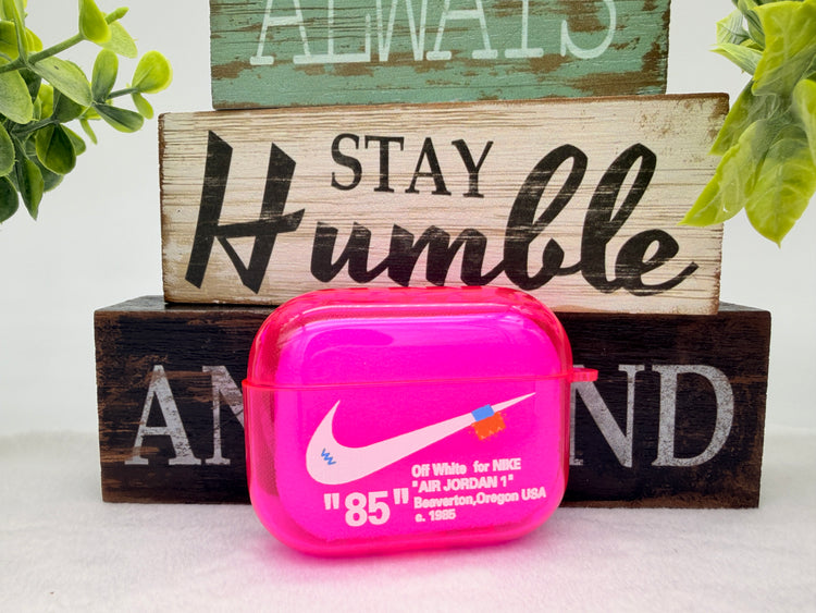 Nike OFF WHITE design Protective case for AirPods Pro 3 (2025)Glossy Pink