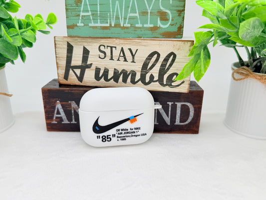 Nike OFF WHITE design Protective case for AirPods Pro 3 (2025) Matte White