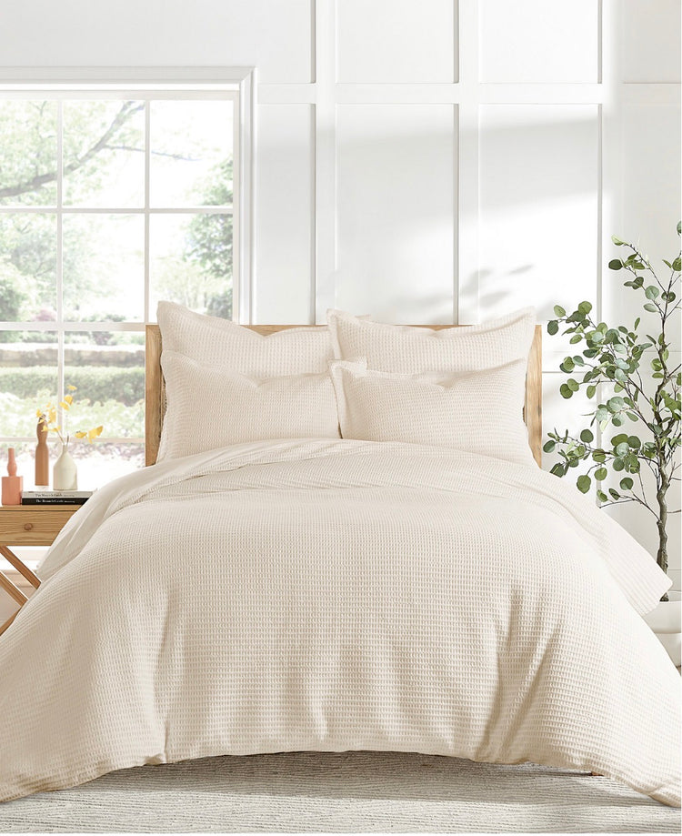 Levtex Home Cloud Waffle Undyed Duvet Cover Set - king - Cream