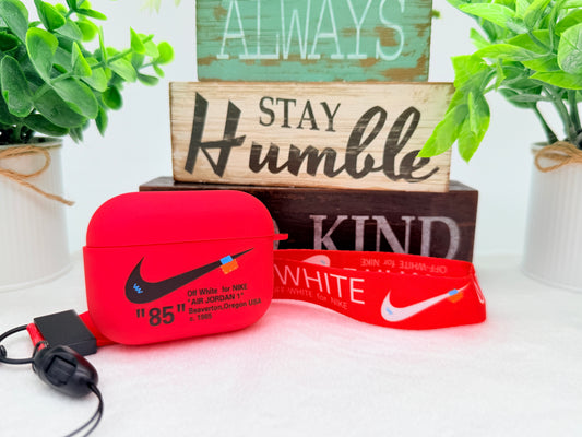 Nike OFF WHITE design Protective case for AirPods Pro 3 (2025) Matte Red