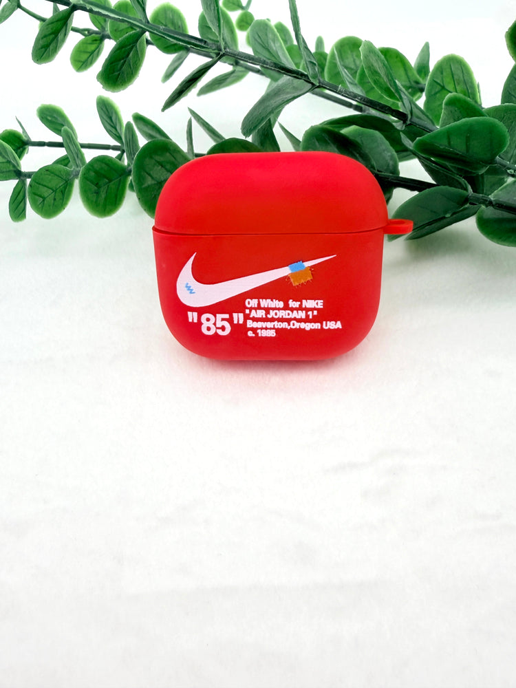 Nike OFF WHITE design Protective case with Lanyard for AirPods 4
(2024) Red