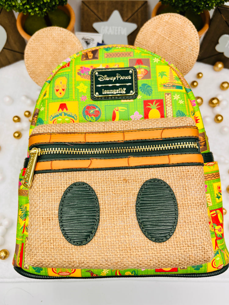 Loungefly Disney The Main Attraction Enchanted Tiki Room Mini Backpack + Ears