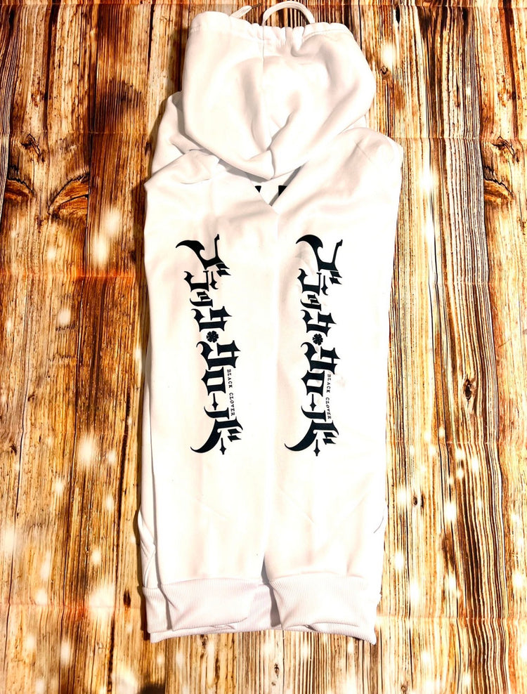 Black Clover: Lieve and Nero black bulls hoodie with scannable Spotify code